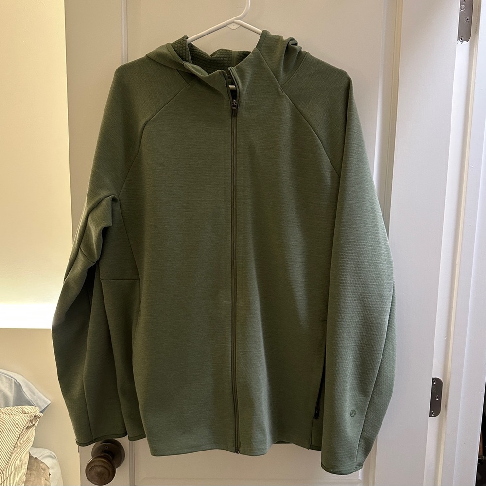 lululemon athletica Green GridLiner Fleece Zip Up Performance Jacket Size L